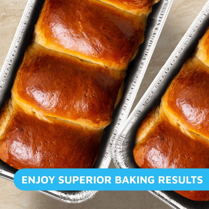 MontoPack Aluminum Mini Disposable Loaf Pans | Deep Half Size 6 x 3.5â€ Extra Thick Foil Bread Containers for Baking, Food Storage & Takeout | Eco-Friendly & Recyclable | Bulk 100-Pack of 1 Pound Trays - Image 4